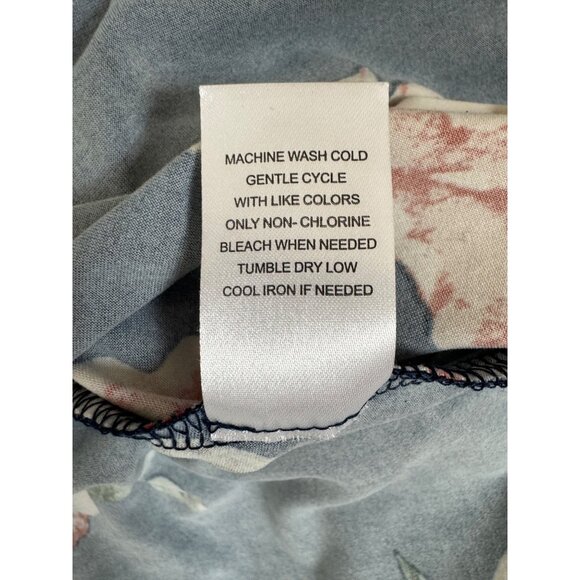 Navy Blue Floral Print Ultra-Soft Knit Side-Tie Hi-Low Dress Size 3X 22 24 Plus - Picture 9 of 9